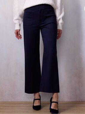 Lauren Conrad Wide Leg High Waisted Cropped Pants in Black